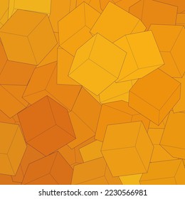 Gold background from cubes. Design element. Vector template.