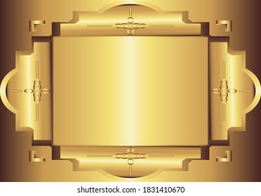 Gold Background. Eksclusive Frame. Vector  