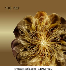 Gold background with a flower and a monogram