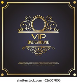 Gold background flyer style Design Template,Vector Illustration