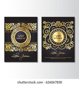 Gold Background Flyer Style Design Templatevector Stock Vector (Royalty ...