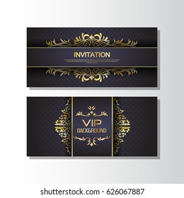 Gold background flyer style Design Template,Vector Illustration