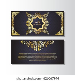 Gold background flyer style Design Template,Vector Illustration