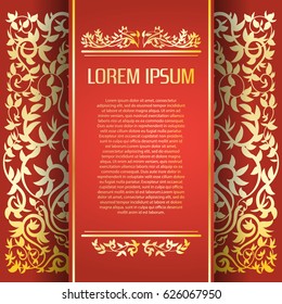 Gold background flyer style Design Template,Vector Illustration