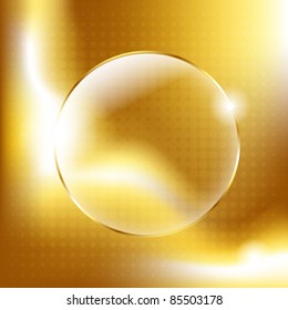 Fondo De Oro Con Bolas De Vidrio De Oro, Ilustración De Vectores