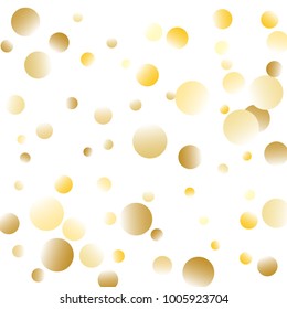 Gold background. Gold gradient circles on a white background. Vector IIlustration. Golden circles on a white square background. Template for holiday designs, invitation, party, birthday, wedding.