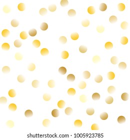 Gold background. Gold gradient circles on a white background. Vector IIlustration. Golden circles on a white square background. Template for holiday designs, invitation, party, birthday, wedding.