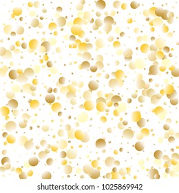 Gold background. Gold gradient circles on a white background. Vector IIlustration. Golden circles on a white square background. Template for holiday designs, invitation, party, birthday, wedding.