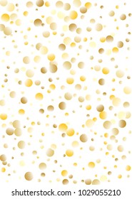 Gold background. Gold gradient circles on a white background. Vector IIlustration. Golden circles on a white vertical background. Template for holiday designs, invitation, party, birthday, wedding.