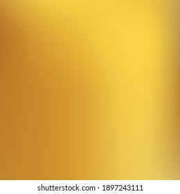 Arrière-plan doré, feuille d'aluminium image vectorielle texture jaune. Pente dorée lisse flou métallique