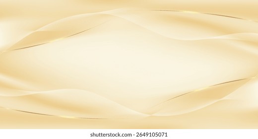 Luxus auf goldenem Hintergrund mit abstrakten leuchtenden Linien.