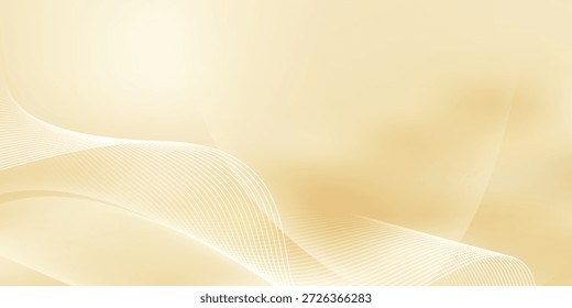 Lujo de fondo dorado con líneas brillantes abstractas. Ilustración vectorial moderna