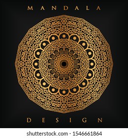 Gold background with mandala Design