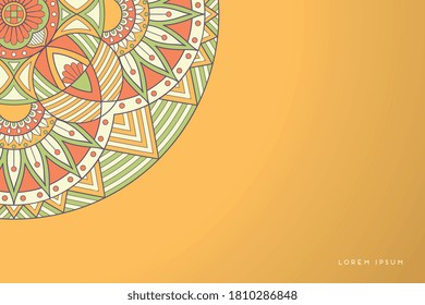 Goldener Hintergrund mit Mandala-Einladung