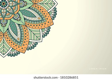 Goldener Hintergrund mit Mandala-Einladung