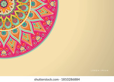 Fondo dorado con invitación a mandala