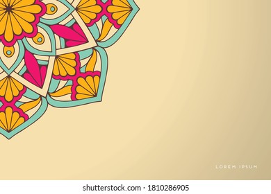 Gold background with mandala invitation