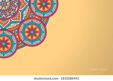 Gold background with mandala invitation