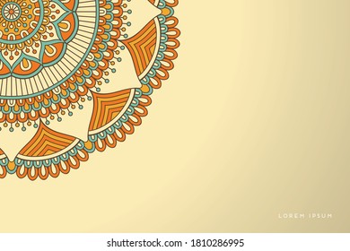 Gold background with mandala invitation