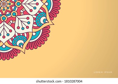 Gold background with mandala invitation