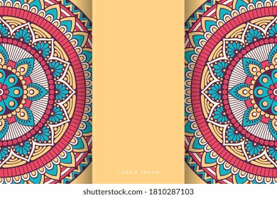 Fondo dorado con invitación a mandala