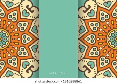 Fondo dorado con invitación a mandala