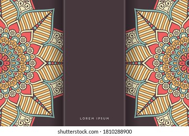 Gold background with mandala invitation
