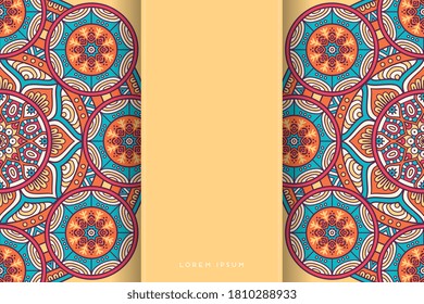 Gold background with mandala invitation