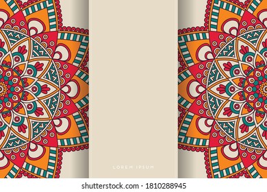 Gold background with mandala invitation