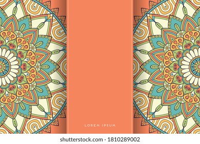 Gold background with mandala invitation