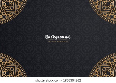 Fondo dorado con plantilla de mandala