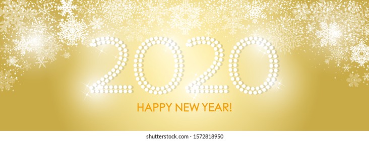 Gold background material inspired by snow and sparkling illumination