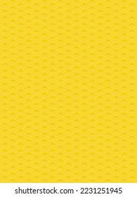 Gold background material of Japanese traditional wave pattern. It is a pattern named "Seigaiha".
