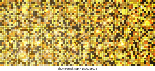 Gold background mosaic with light spots