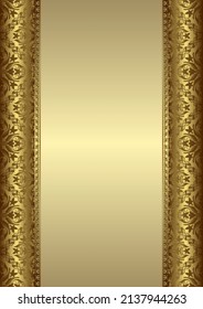 gold background with ornaments - vector illustration