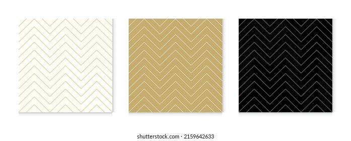 Gold background pattern seamless geometric line abstract luxury design vector.Wave zig zag pattern.