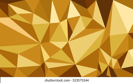 Gold background polygonal illustration. Geometric background with triangles