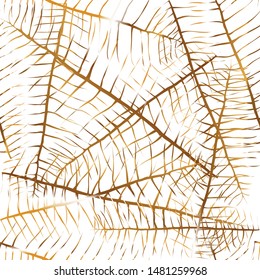 Gold Background for printing on textiles. Floral pattern. Fashionable image drawing.