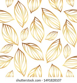 Gold Background for printing on textiles. Floral pattern. Fashionable image drawing.