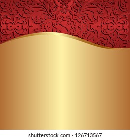gold background with red ornaments