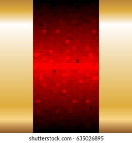 Gold background. Red squares