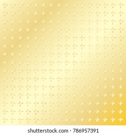 Gold background with small crosses. Vector modern background for posters, brochures, sites, web, cards, covers, interior design