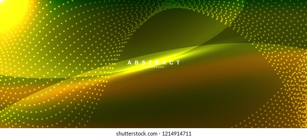 Gold background with smooth shape. Beautiful waving line in blue color. Horizontal banner template. Abstract futuristic template. Technology wallpaper with vibrant color.