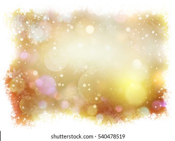 Gold background with snowflakes. EPS 10 vector file included