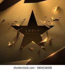 Gold background with star shape hole