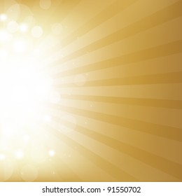 Gold Background With Star, Vector Illustration