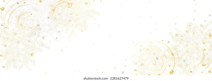 Gold background studded with gold and silver sequins