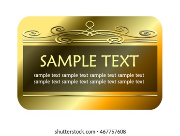 Gold background template with sample text on a separate layer. Can be used for banners, cards, etc. Vector illustration.