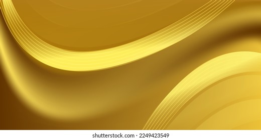 Gold background or texture and shadow Wavy gradient