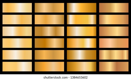 Set Gold Gradients Gold Glossy Squares Stock Vector (Royalty Free ...